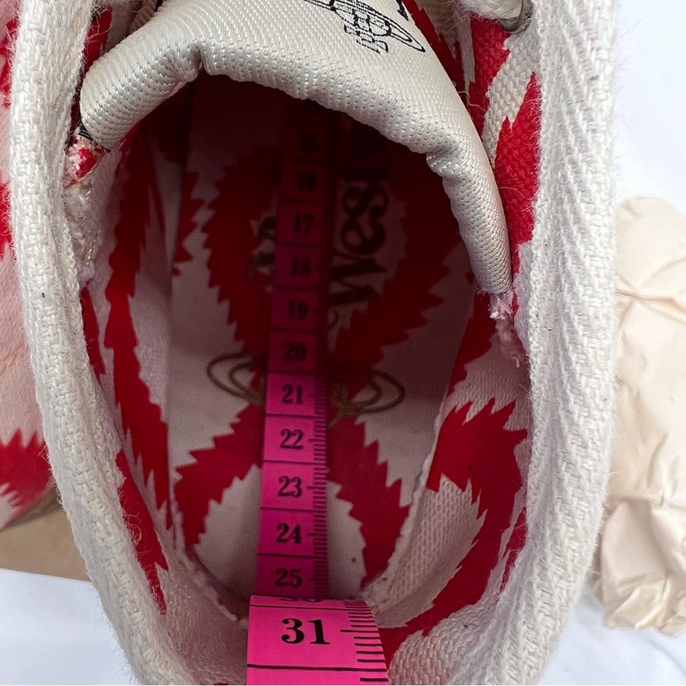 Vivienne Westwood Simian Boots Red Squiggle Canvas Rubber Sole Sneakers EU 38 - Picture 7 of 11